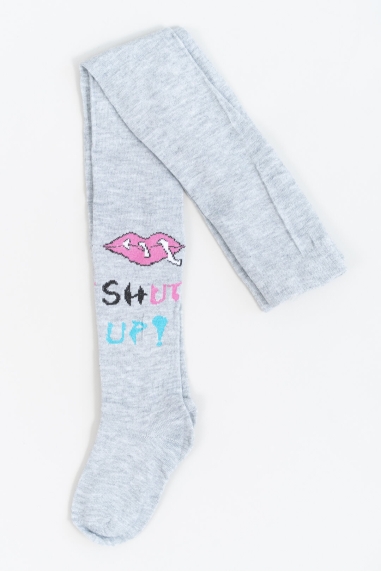 Колготки для дівчинки сірий меланж бавовна