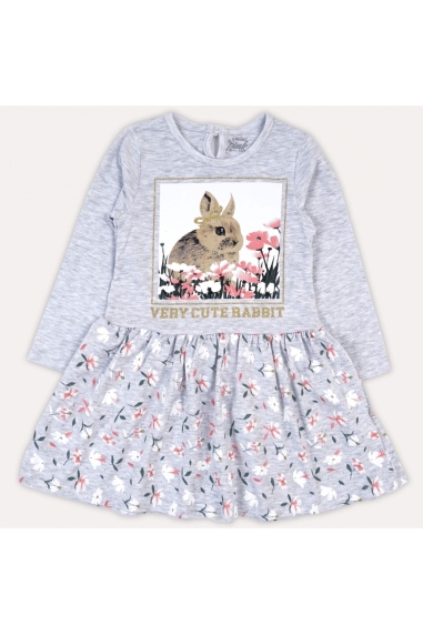 Сукня з Зайчиком для дівчинки сірий фулікра