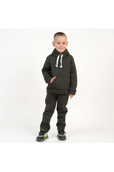 Теплий костюм для хлопчика бутилковий тринитка на флісі