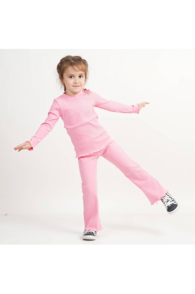 Комплект для дівчинки рожевий рубчик