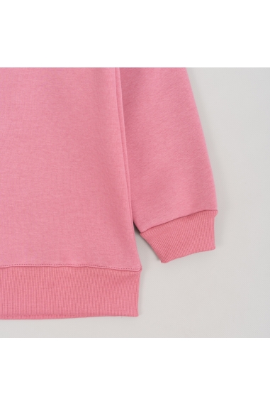 Світшот для дівчинки темно-рожевий тринитка на флісі - 1