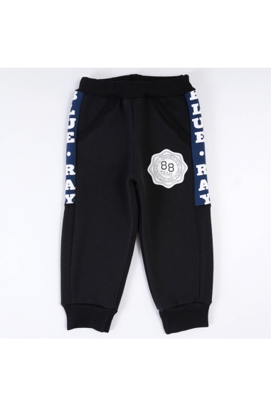 Штани для хлопчика чорний тринитка на флісі - 2