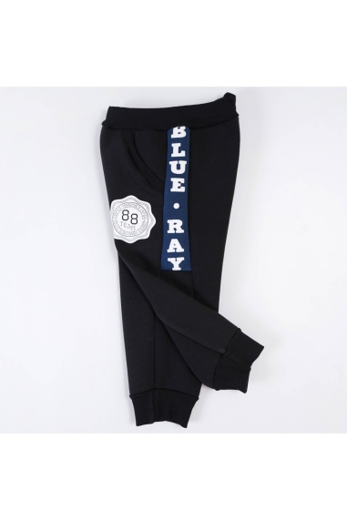 Штани для хлопчика чорний тринитка на флісі - 3