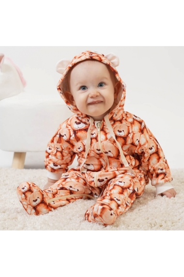 Комбінезон для новонароджених бежевий тринитка петля