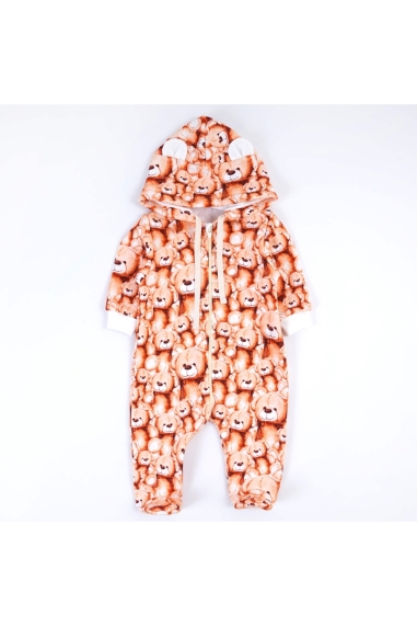 Комбінезон для новонароджених бежевий тринитка петля - 1