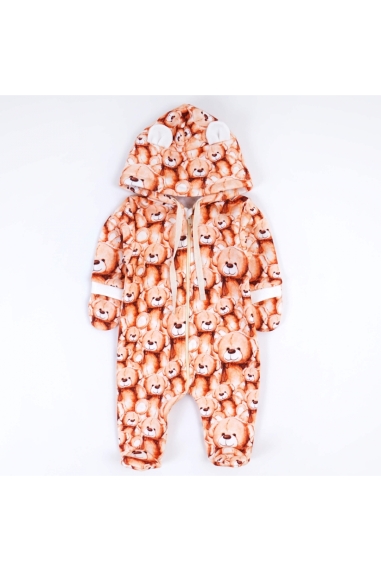 Комбінезон для новонароджених бежевий тринитка петля - 2