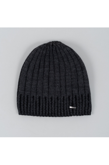 Шапка для хлопчика графіт в'язка