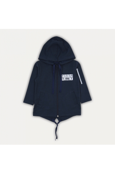 Куртка легка з капюшоном темно-синій двонитка