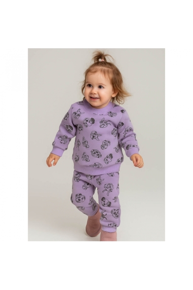 Костюм для дівчинки бузковий тринитка на флісі