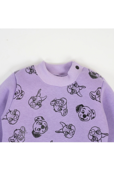 Костюм для дівчинки бузковий тринитка на флісі - 1