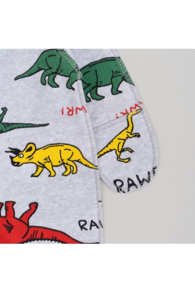 Сліп для новонароджених сірий Діно начіс високої якості(футер) - 1