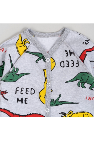 Сліп для новонароджених сірий Діно начіс високої якості(футер) - 2