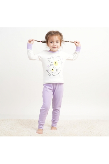 Піжама для дівчинки Ведмедики бузковий інтерлок