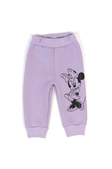 Штанці теплі для дівчинки бузкові тринитка на флісі