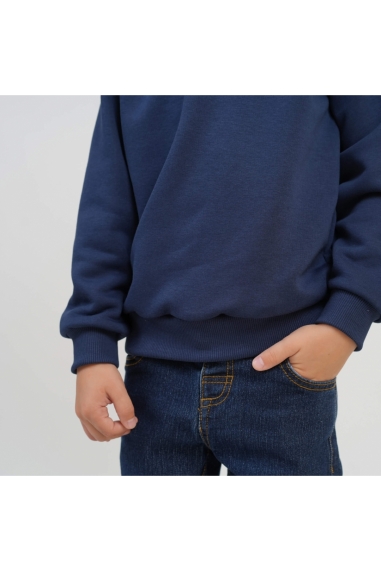 Джемпер для хлопчика темно-синій тринитка петля - 2