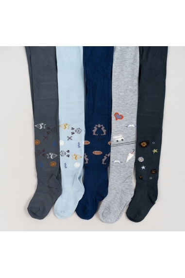 Колготки для хлопчика темно-сірий бавовна - 1