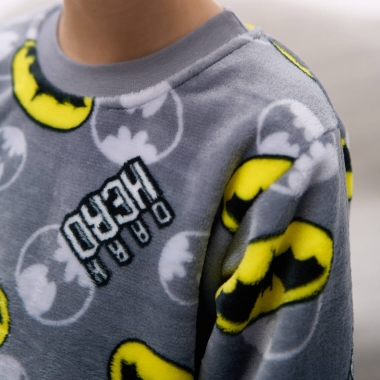 Піжама для хлопчика Batman сірий велсофт