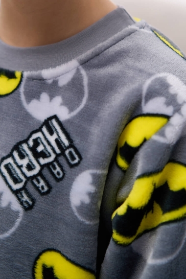Піжама для хлопчика Batman сірий велсофт - 1