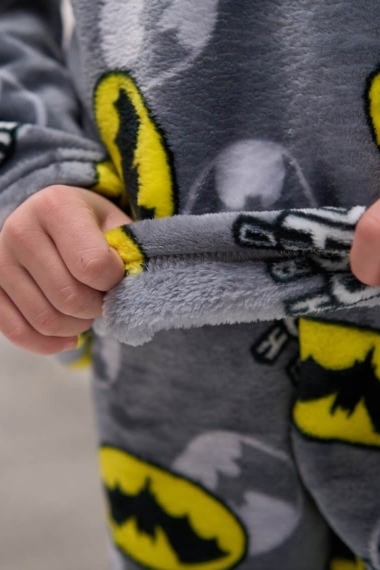 Піжама для хлопчика Batman сірий велсофт - 2
