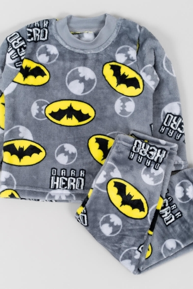 Піжама для хлопчика Batman сірий велсофт - 4