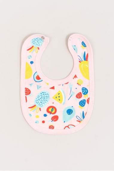 Слинявчик дитячий тонкий Фрукти рожевий кулір