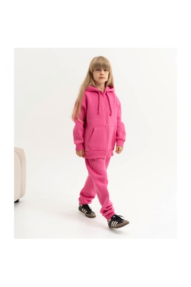 Костюм  для дівчинки фуксія тринитка на флісі - 1