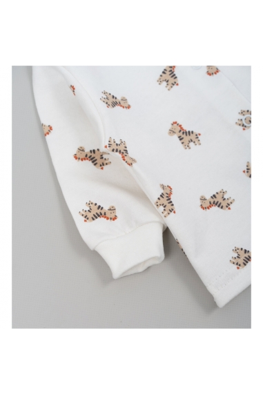 Кофтинка для малят молочний Зебри начіс (футер) - 1