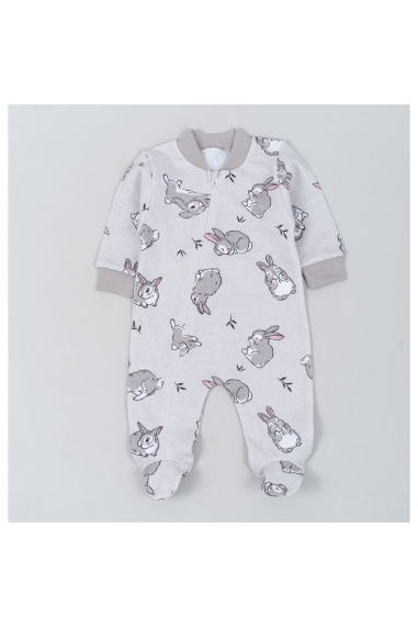 Чоловічок на блискавці Зайка бежевий начіс(футер)