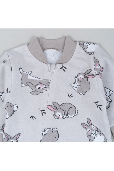Чоловічок на блискавці Зайка бежевий начіс(футер) - 1