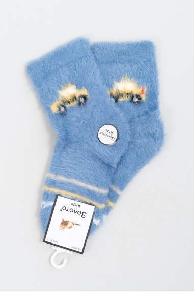 Шкарпетки пухнасті  для хлопчика блакитний ангора