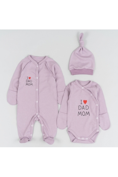 Комплект для новонароджених ліловий інтерлок