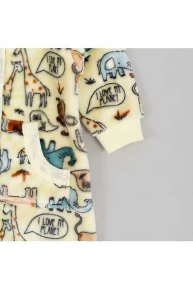 Комбінезон для малят Зоо жовтий велсофт - 3