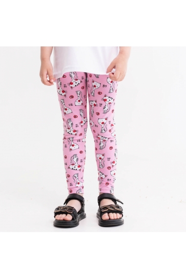 Лосіни для дівчинки Киці рожевий двонитка - 1