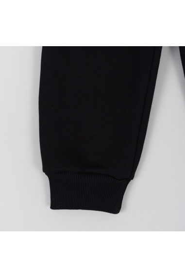 Теплі штанці для дівчинки чорний тринитка на флісі - 2