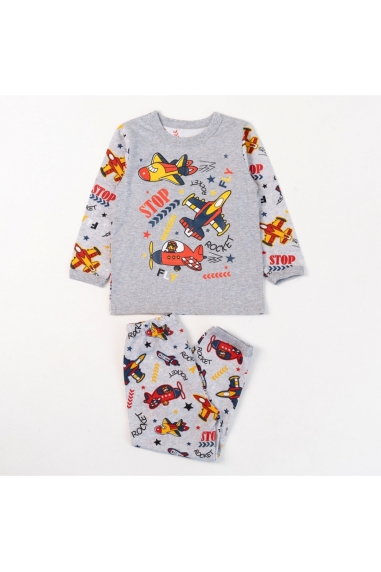 Піжама для хлопчика Літаки сірий кулір - 1