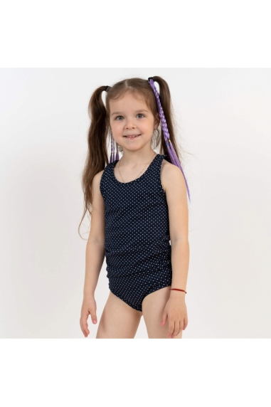 Комплект білизни  для дівчинки в горошок темно синій кулір