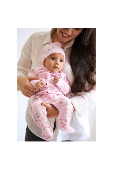 Комплект для новонароджених рожевий інтерлок пеньє