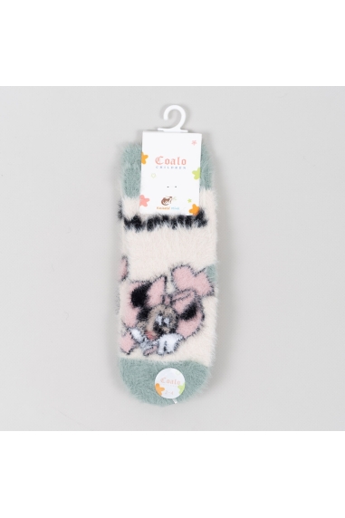 Шкарпетки для дівчинки бежевий-ментол в‘язка