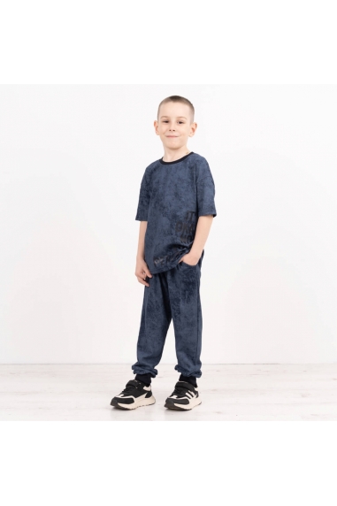 Комплект  для хлопчика синій стрейч-кулір