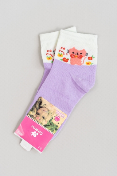 Шкарпетки для дівчинки бузковий бавовна