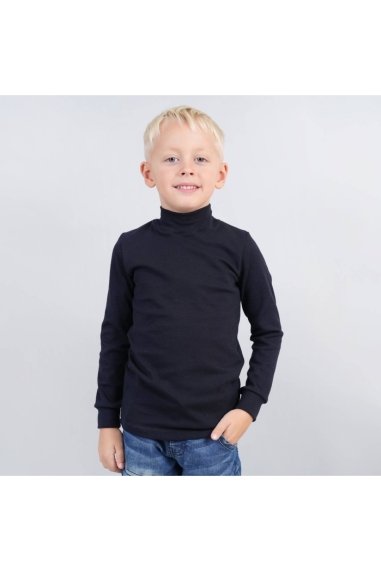 Гольф  для хлопчика темно-синій стрейч