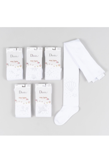 Колготки для дівчинки зі стразами білий бавовна