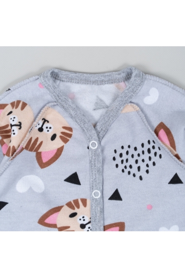 Сліп для новонароджених сірий Киці начіс високої якості(футер) - 3