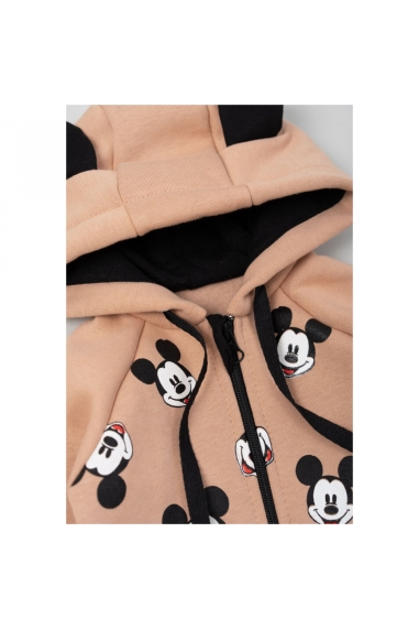 Комбінезон для хлопчика Мікі Маус бежевий тринитка на флісі - 1