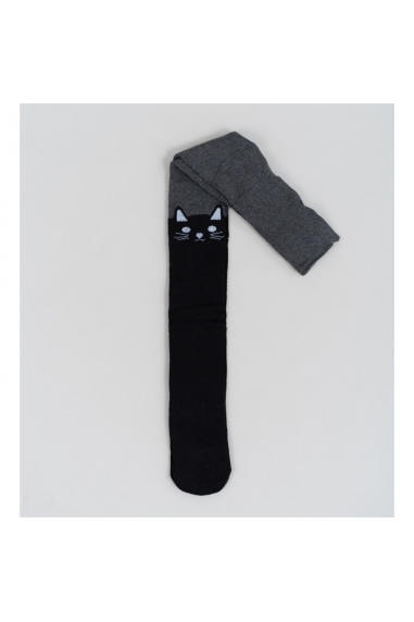 Колготки для дівчинки чорно-графітові махра