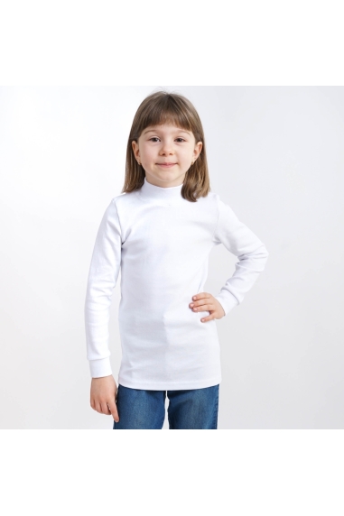 Базовий гольф для дівчинки білий стретч