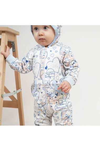 Комбінезони для малюків  Ведмедики блакитний інтерлок - 1