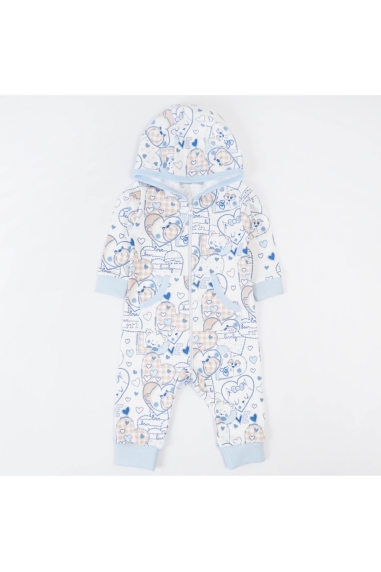 Комбінезони для малюків  Ведмедики блакитний інтерлок - 2
