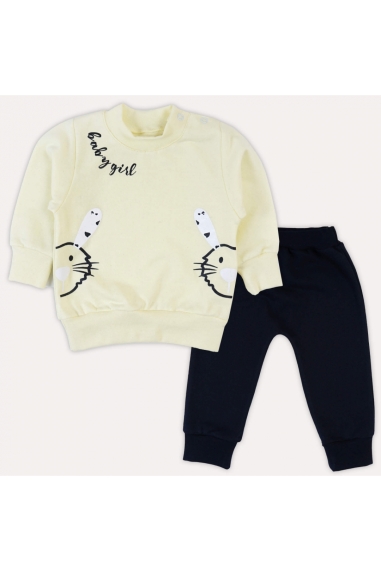 Костюм для дівчинки жовтий начіс (футер) - 1