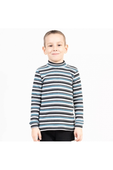 Гольф для хлопчика смарагдовий рубчик з начісом